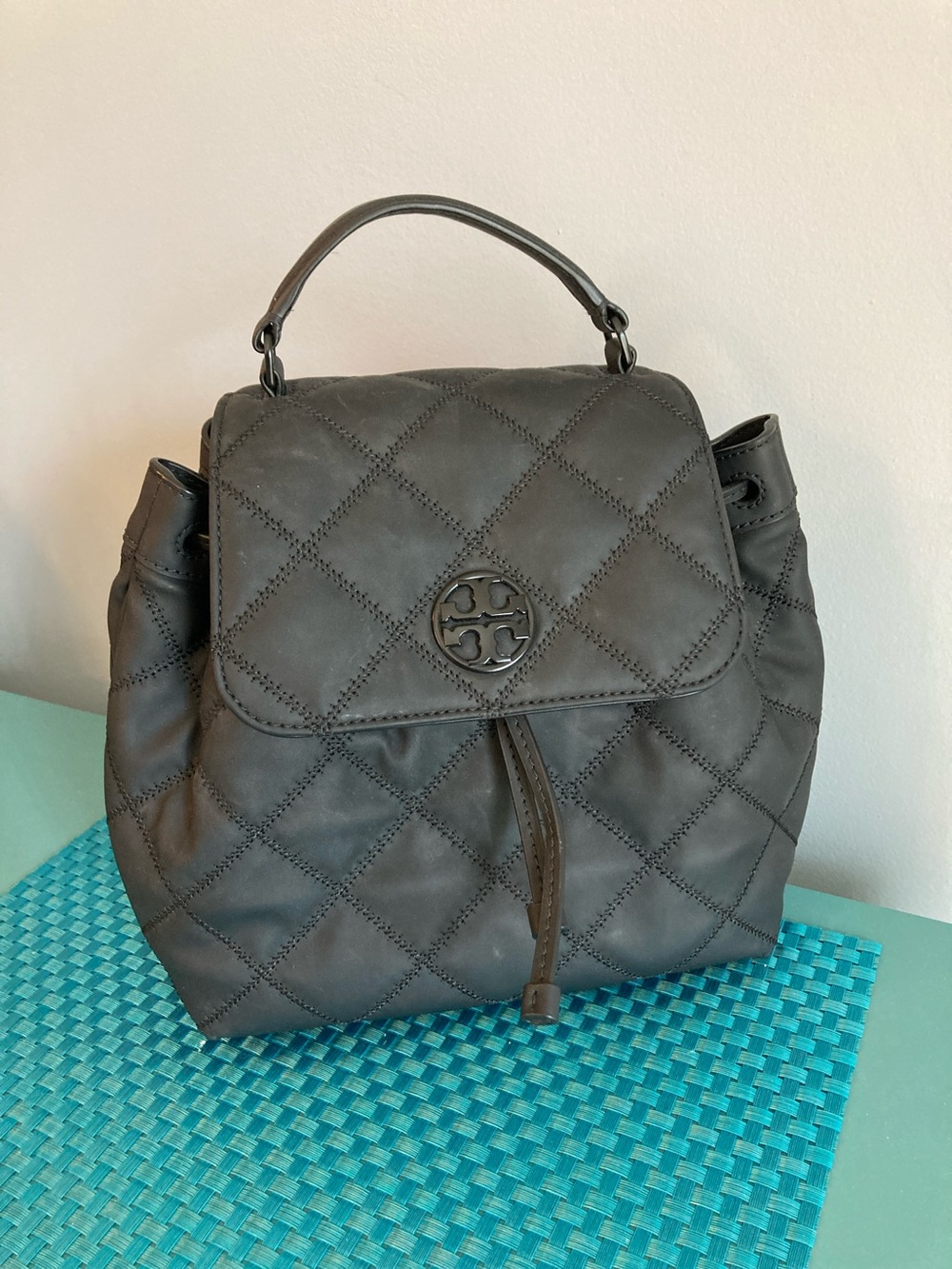 NWOT Tory Burch Quilted Black Leather Mini Backpack - Picture 2 of 13
